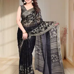 MAGNEITTA Floral Pure Chiffon Saree-image-66