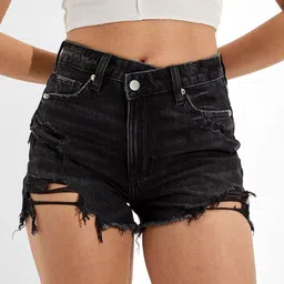 LULU & SKY Women Slim Fit High-Rise Denim Shorts-picture-26