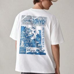 LAUREN ADAMS Men Printed Extended Sleeves Raw Edge T-shirt-image-82