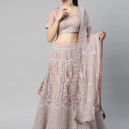Fusionic Embellished Sequinned Semi-Stitched Lehenga & Blouse With Dupatta-picture-19