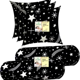 3 Cushion And 2 Microfibre Geometric Bolster Pack of 5-image-95