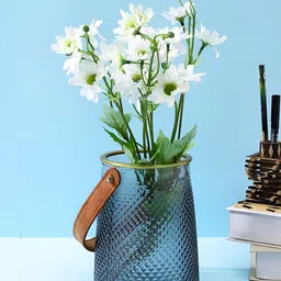 TAYHAA White 2 Pieces Daisy Artificial Flower With Pot-image-42