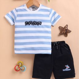 Toonyport Boys Striped Pure Cotton T-Shirt With Shorts-picture-15