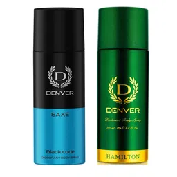 Denver Men Set of 2 Long Lasting Deodorant Spray - Hamilton 200ml & Saxe Black.Code 150ml-8