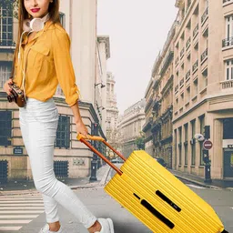 REDHORNS Airline USB Port Wide Handle Hard-Sided Medium Trolley Bag-image-78