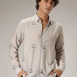Banana Club Men Classic Slim Fit Opaque Printed Casual Shirt-image-75