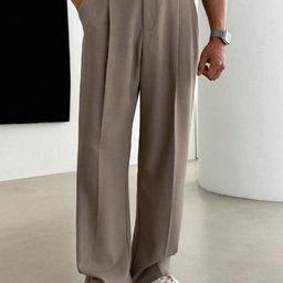 Next One Men Smart Loose Fit Easy Wash Pleated Regular Trousers-image-71