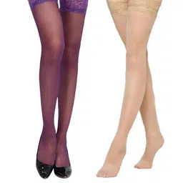 NESKA MODA Women Cream Stockings-image-88