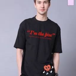 Lazy Lush Unisex Pack of 2 Typography Printed Pure Cotton Oversized T-shirts-picture-34