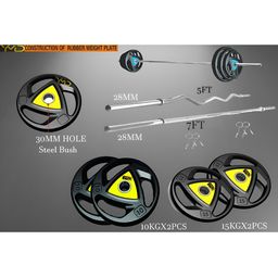 YMD Set Of 10 Rods & Plates Home Gym Combo image 1