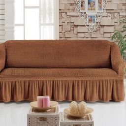 MULTITEX Gold-Toned Solid Polyester Sofa Cover-0