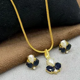 VANSHIKA JEWELS Gold-Plated Brass Artificial Stones Jewellery Set-picture-28