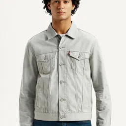 Levis Men Spread Collar Solid Denim Jacket-picture-16