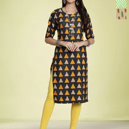 Moda Rapido Women Ethnic Motifs Printed Mirror Work Floral Crepe Kurta-image-57