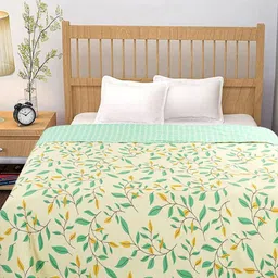 bsb home Multicoloured & Yellow Floral AC Room 120 GSM Double Bed Dohar-71