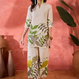 Sangria Printed Pure Cotton Tunic & Trousers Co-Ords-image-76