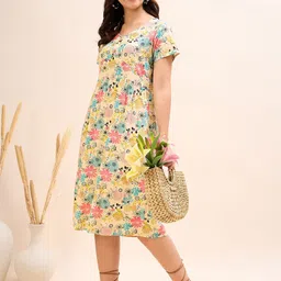 DressBerry Floral Print A-Line Midi Dress-picture-45