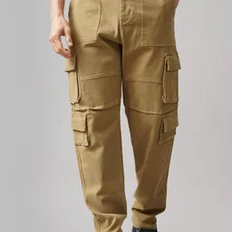 PAUL STREET Men Relaxed Loose Fit Cargos Trousers-image-32