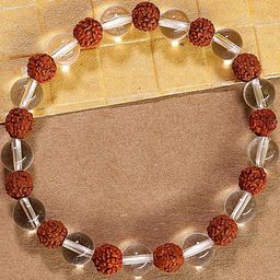 Divine souvenirs Unisex Artificial Beaded Rudraksha Elasticated Bracelet-31