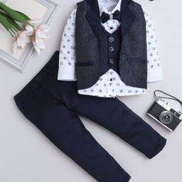 FOURFOLDS Self Design Three-Piece Suits-image-42