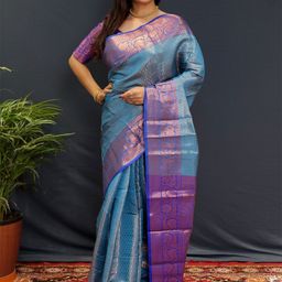 VILLAGIUS Woven Design Zari Kanjeevaram Saree-image-60