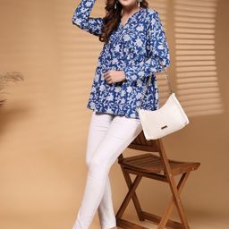 HERE&NOW Women Floral Cotton Tops-picture-21