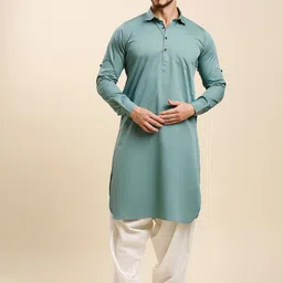 RAJUBHAI HARGOVINDAS Men Striped Regular Pure Cotton Kurta with Salwar-picture-18