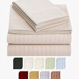 tundwal's Off White Striped Printed Microfiber 210 TC Single Bedsheet Sets - 2.23m x 1.45m-image-83