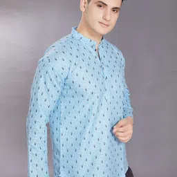 DIVISIVE Men Geometric Printed Thread Work Kurta image 3