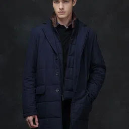 RARE RABBIT Men Stand Collar Solid Casual Tailored Jacket-image-55