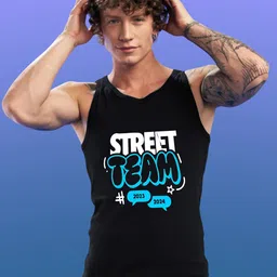 Uniplanet store Printed Cotton Innerwear Vests UVM-STRT-TEAM-BLK-S image 2
