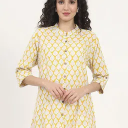 KALINI Floral Print Mandarin Collar Roll-Up Sleeves Top-picture-24