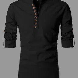 Men Solid Cotton Blend Straight Kurta-picture-18