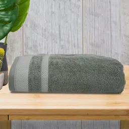 Myntra Elegant Homes Grey & White 1 Piece Printed Cotton 400 GSM Towel Set-2