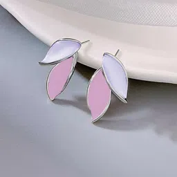 FIMBUL Silver-Plated Antique Leaf Shaped Studs-44