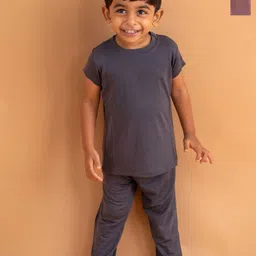 A Toddler Thing Unisex Solid Top with Trousers Set-picture-7