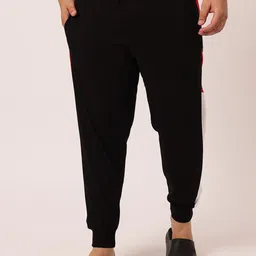 Toodle Plus Size Men Colourblocked Pure Cotton Joggers-image-8