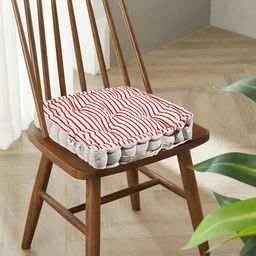 Kuber Industries Maroon & Grey 4 Pieces Checked Cotton Chair Pads-12