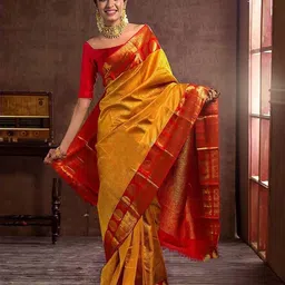 Anouk Woven Design Zari Kanjeevaram Saree-26