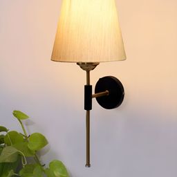 Devansh White & Gold-Toned Metal Traditional Abstract Shaped Shaped Wall Lamp-43