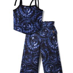 CrayonFlakes Girls Tie And Dyed Shoulder Straps Top With Palazzos-picture-35