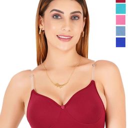 Liigne Pack Of 5 Full Coverage Lightly Padded T-shirt Bra-picture-47