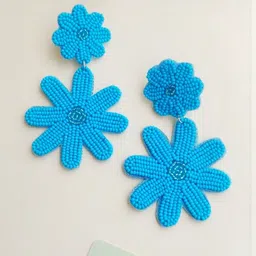 Crunchy Fashion Artificial Beaded Floral Shaped Drop Earrings-picture-25