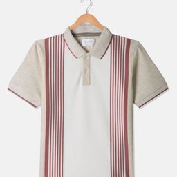Octave Boys Striped Polo Collar Cotton T-shirt-image-41