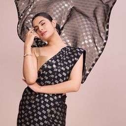 CLEMIRA Embellished Sequinned Pure Georgette Saree-image-67