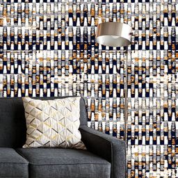 ArtzFolio Printed UV-Resistant Anti-Bacterial Ikat Zigzag Stripes Peel & Stick Wallpaper-image-15
