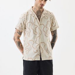 Snitch Boxy Embroidered Cuban Collar Shirt-image-100