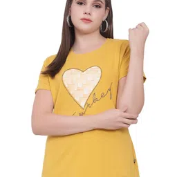 God's Club Women Graphic Printed Regular Fit Round Neck Cotton T-shirt-picture-34