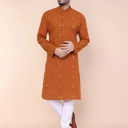 W & G Men Embroidered Regular Kurta with Churidar-35