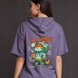 Looks United Women Graphic Print Hooded Cotton Crop Top-image-22
